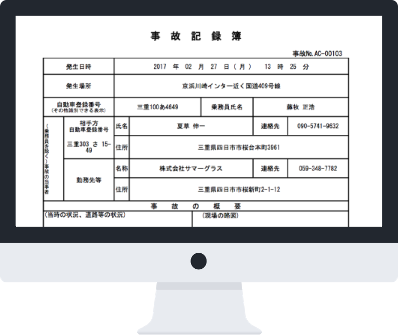事故報告書・事故速報印刷
